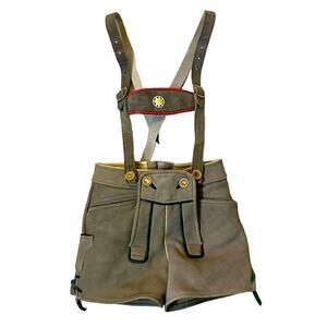 VTG. Bavarian Oktoberfest Lederhosen Suede German Shortalls Shorts Size 3